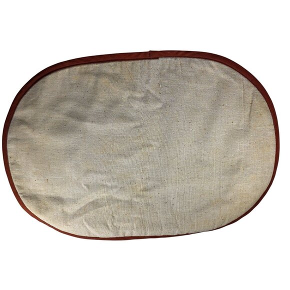 Set Of four oval Quilted Placemats one round Floral fall autumn Thanksgiving - Picture 3 of 8